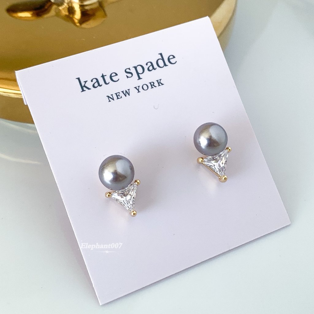 Kate Spade Silver Pearl Crystal Earrings